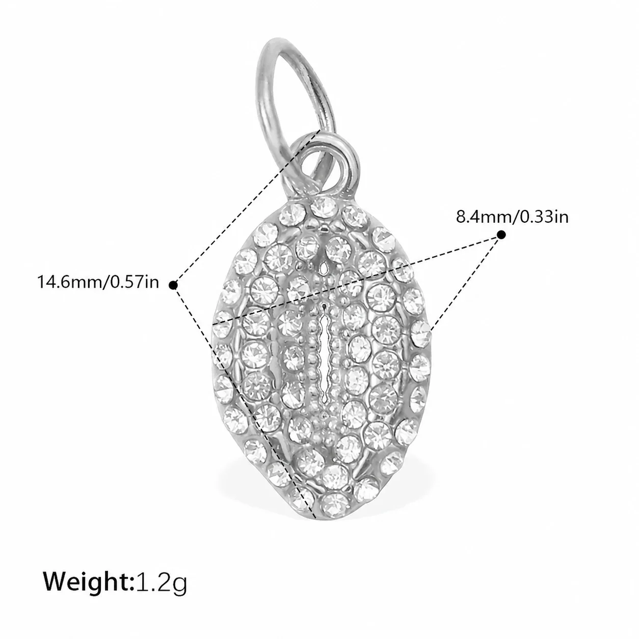 Photo produit : Jolies Breloques Pendentif Océan en Acier Inoxydable, Pavé et PVD Doré