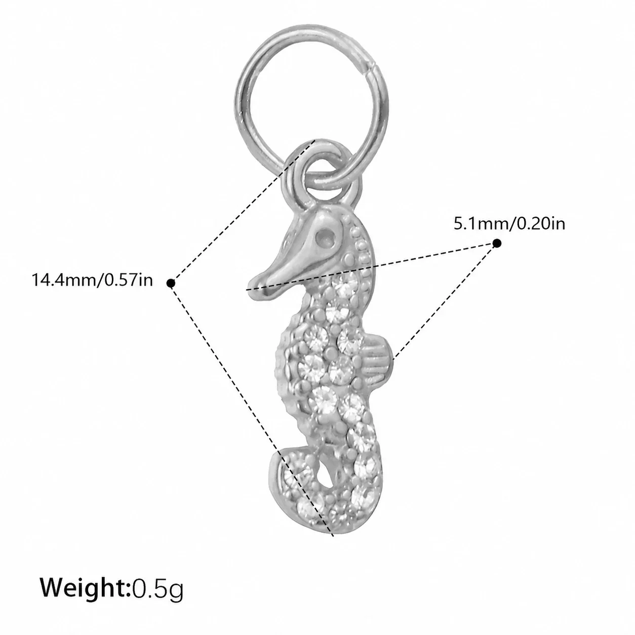 Photo produit : Jolies Breloques Pendentif Océan en Acier Inoxydable, Pavé et PVD Doré
