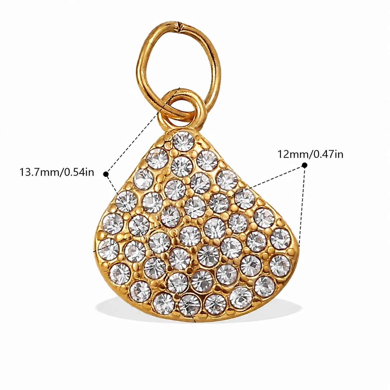 Photo produit : Jolies Breloques Pendentif Océan en Acier Inoxydable, Pavé et PVD Doré