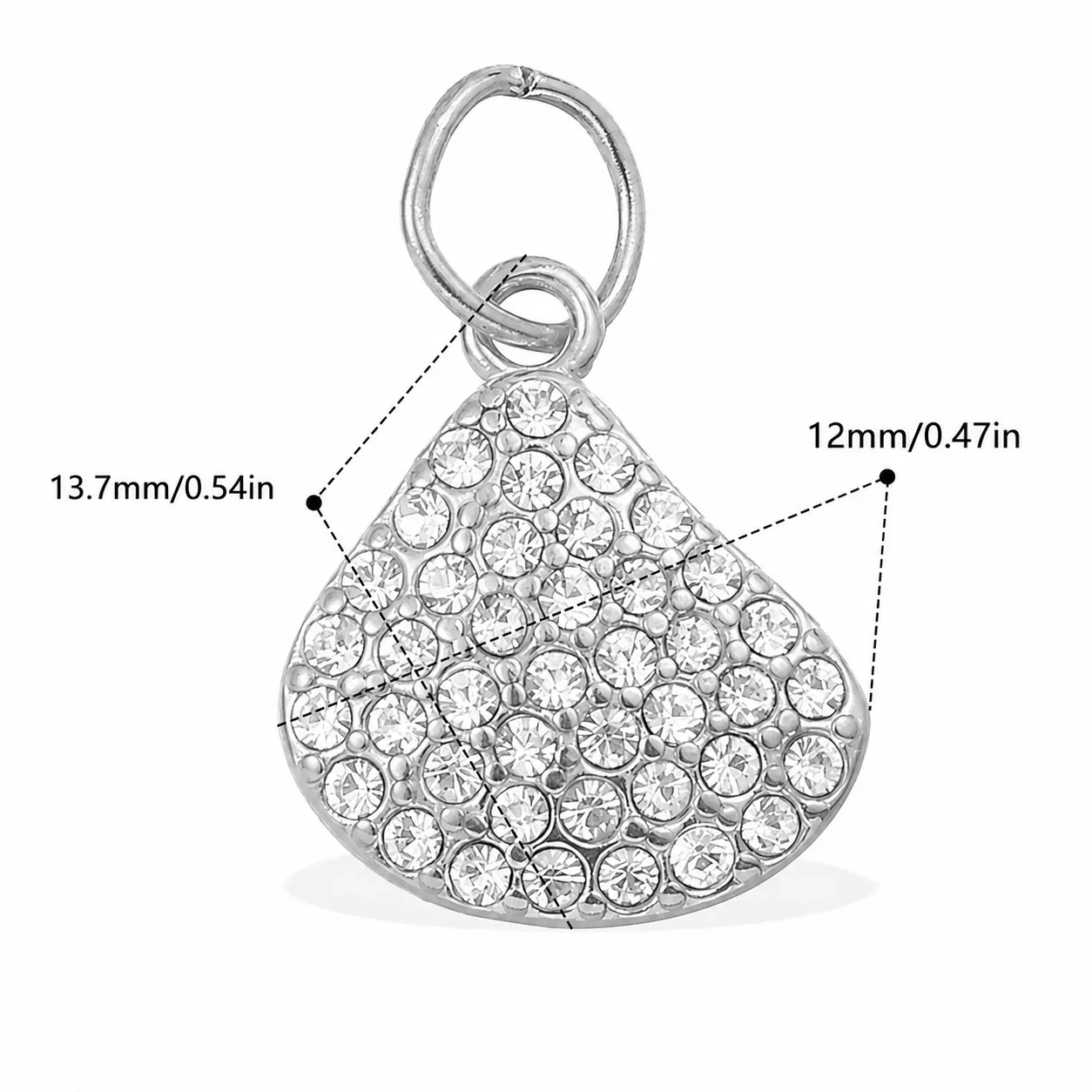 Photo produit : Jolies Breloques Pendentif Océan en Acier Inoxydable, Pavé et PVD Doré