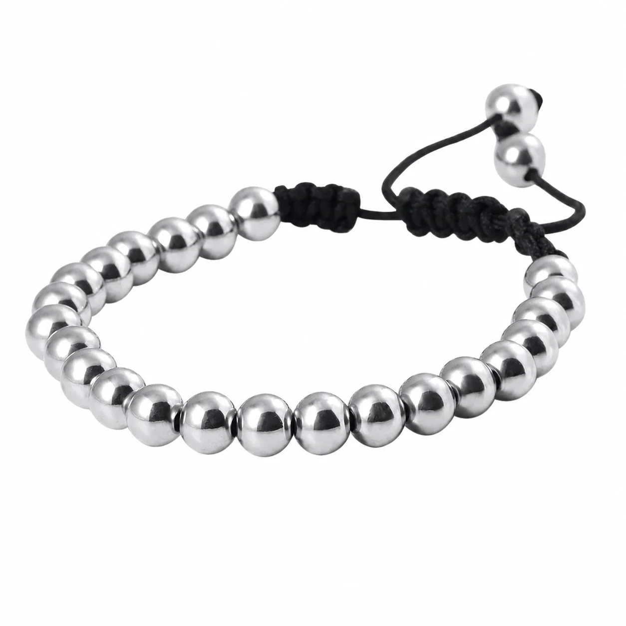 Polished 316 Stainless Steel 6mm Bead Bracelet