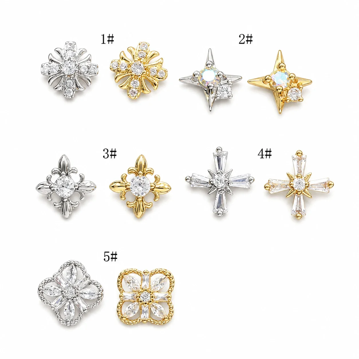 Ornate 316 Stainless Steel CZ Cross Ear Cuff