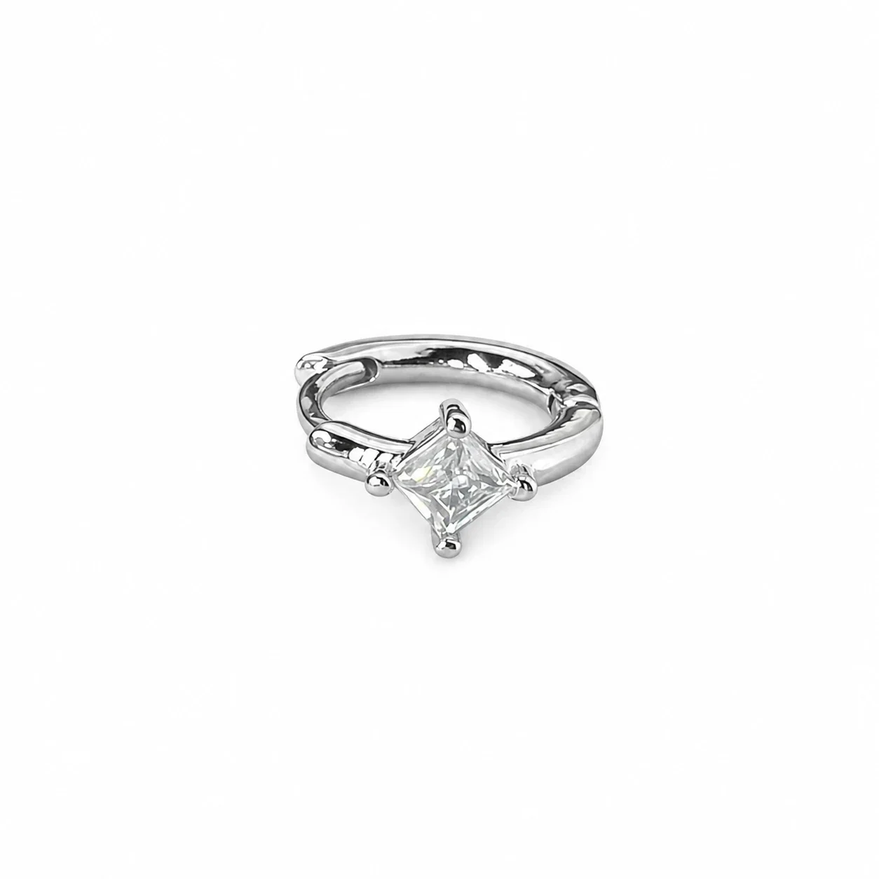 Delicate 316 Stainless Steel Open Heart Ear Cuff - Silver mm Inner Diameter
