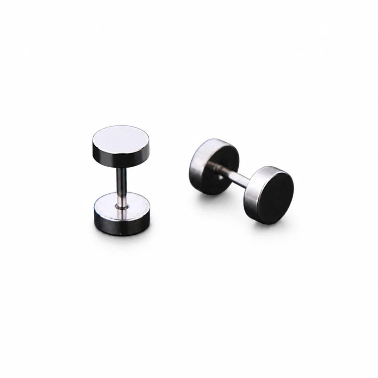Minimal Stainless Steel Flat Disc Screw-Back Stud Earrings