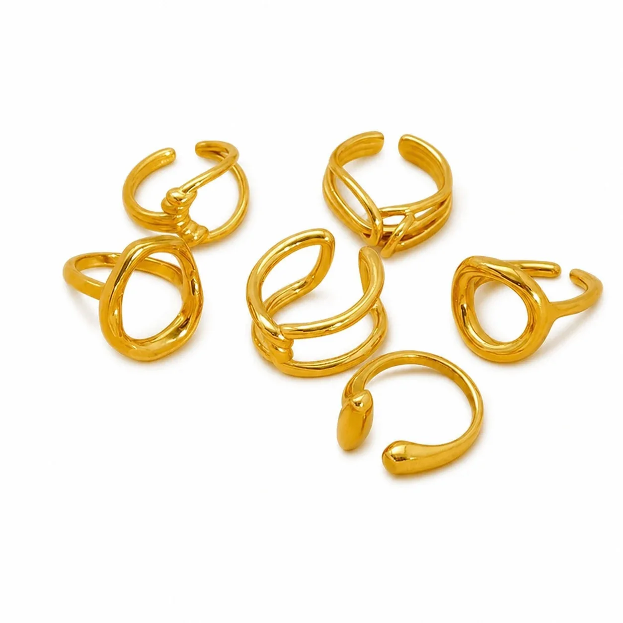 Sculptural 18K Gold-Plated Open-Front Knot Ring