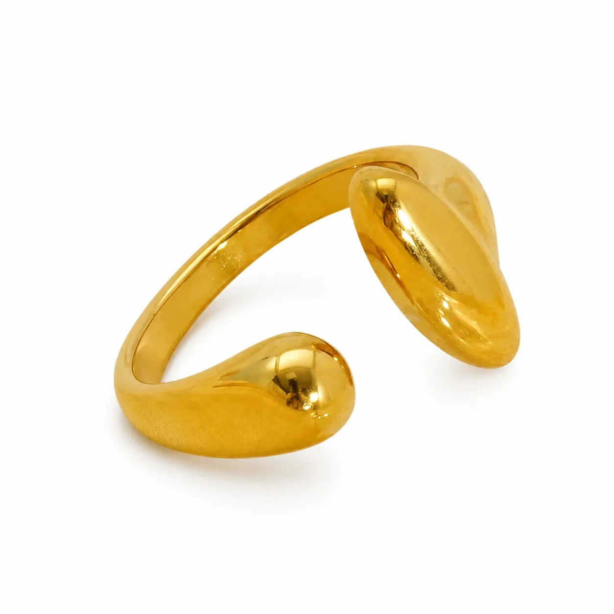 Sculptural 18K Gold-Plated Open-Front Knot Ring