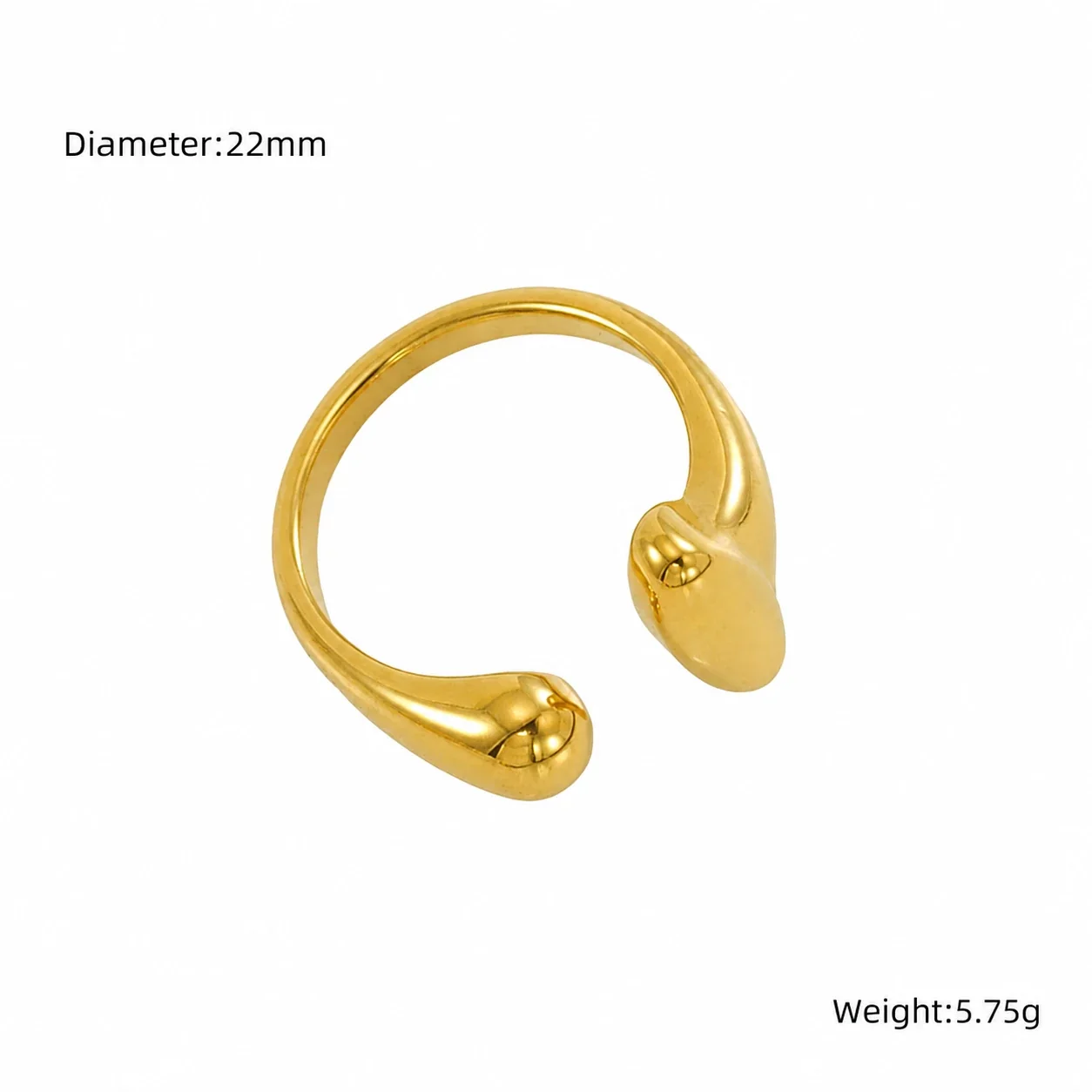 Sculptural 18K Gold-Plated Open-Front Knot Ring - Gold ZR1711G