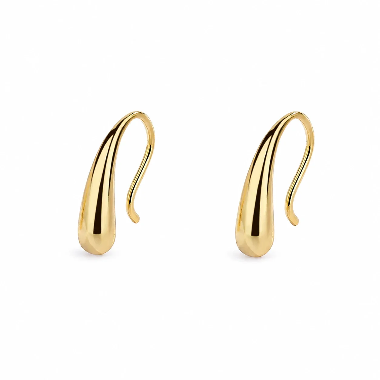 Fluid Stainless Steel Teardrop Hook Drop Earrings