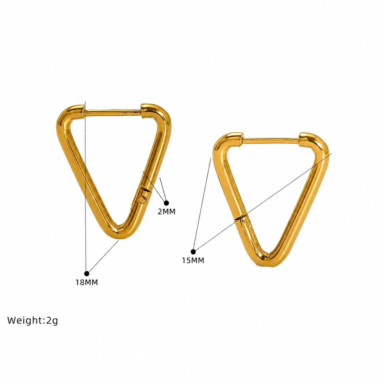 Sculptural Stainless Steel Gold PVD Geometric Huggie Hoop Earrings