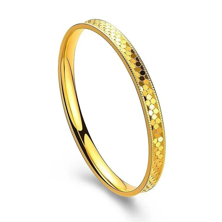 Luminous Gold-Plated Stainless Steel Dragon-Scale Bangle