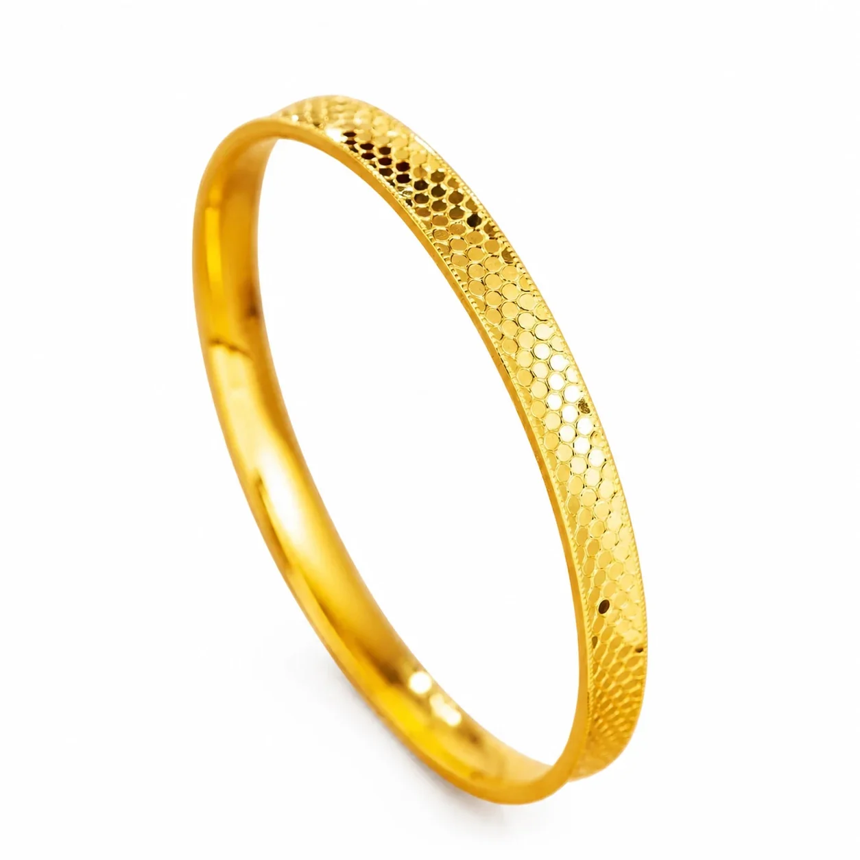 Luminous Gold-Plated Stainless Steel Dragon-Scale Bangle