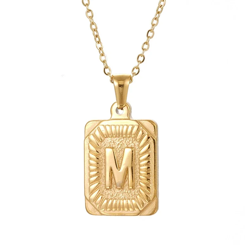 Radiant 18K Gold-Plated Sunburst Letter Plaque Necklace