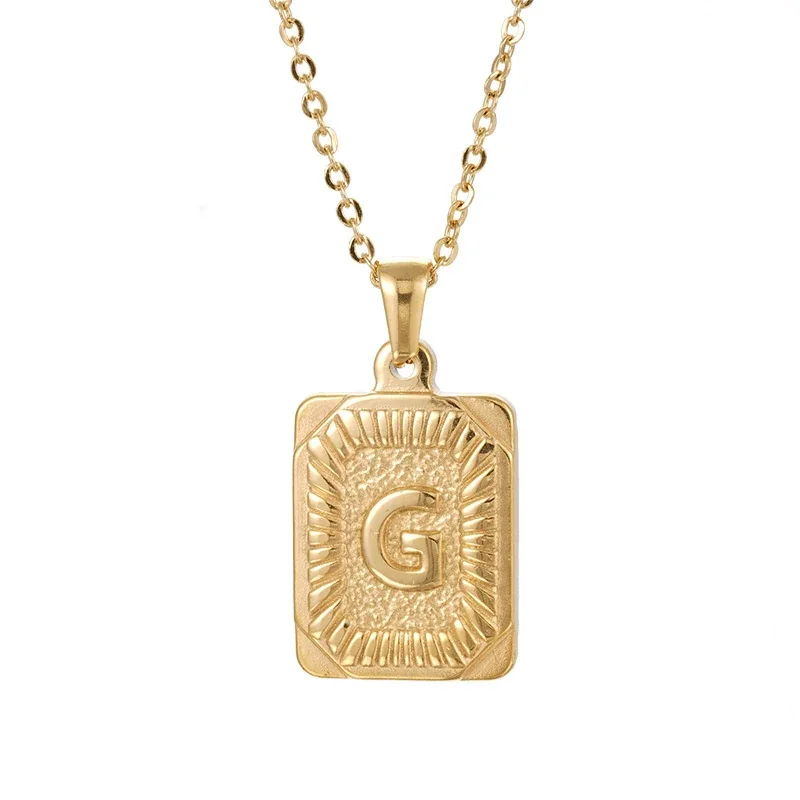 Radiant 18K Gold-Plated Sunburst Letter Plaque Necklace - Gold G
