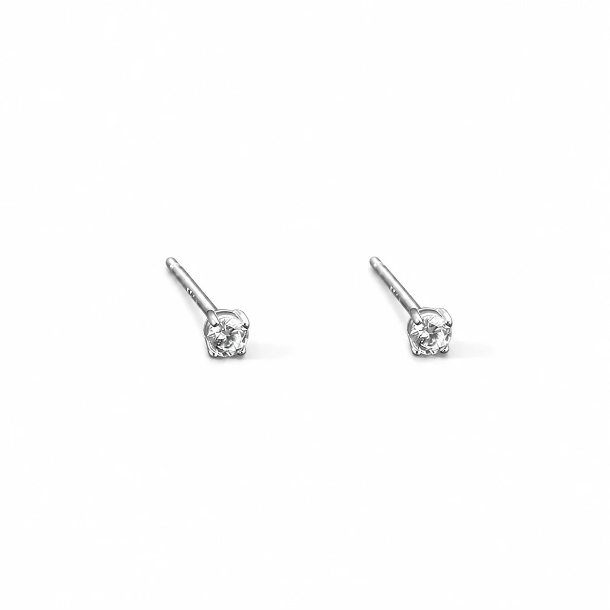 Edgy Stainless Steel Crystal Cluster Earrings Set - Round Stud mm Pair