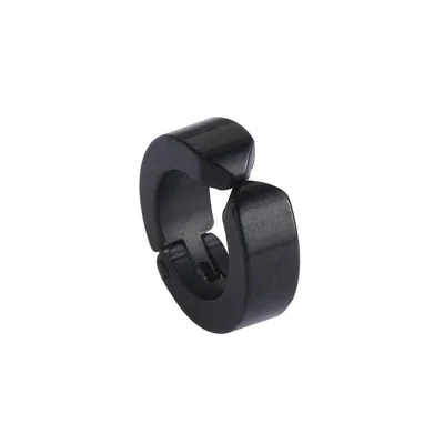 Edgy Stainless Steel Crystal Cluster Earrings Set - Plain Clip-On Black Single