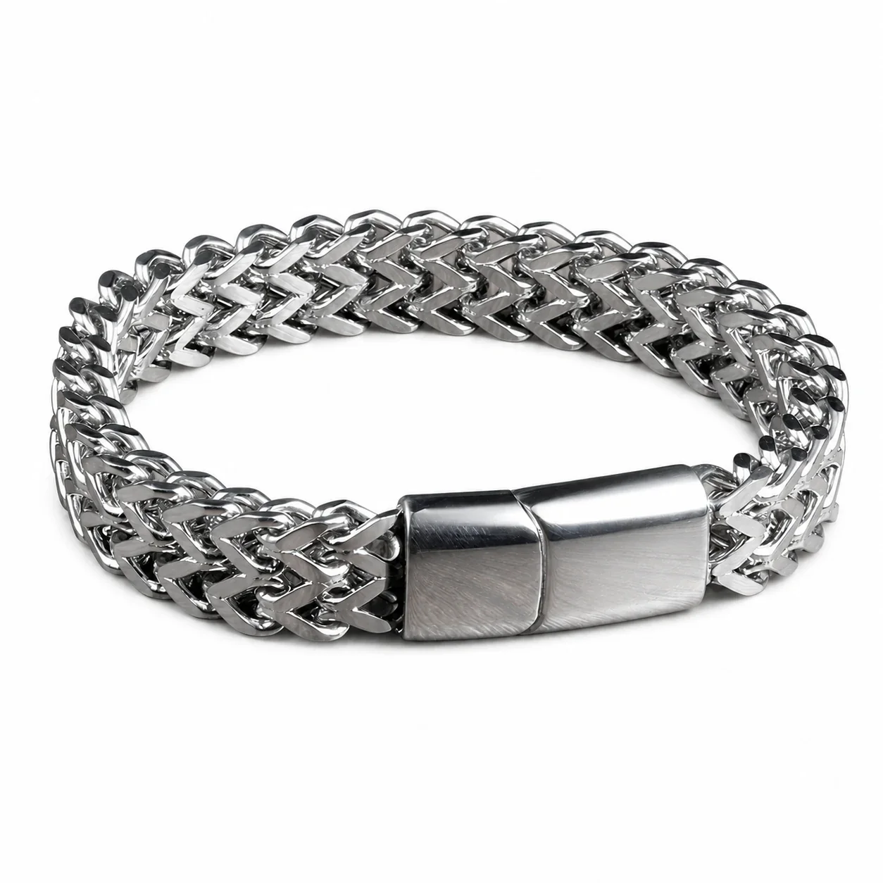 Bold 316 Stainless Steel Double-Row Chain Bracelet