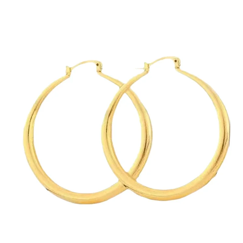 Polished Stainless Steel Tubular Hoop Earrings