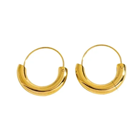 Mirror Polished Tubular Open Hoop Earrings