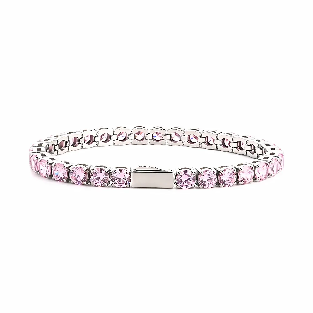Prong Set Round CZ 316 Stainless Tennis Bracelet