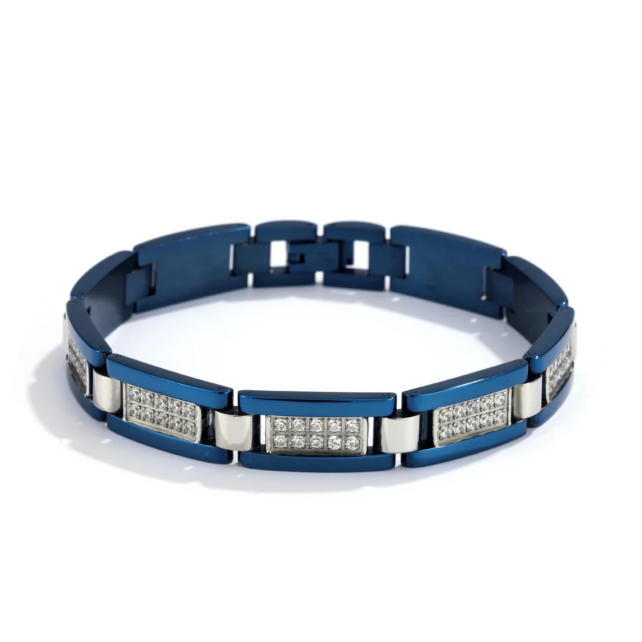 Bold 316 Stainless Steel Pavé Link Chain Bracelet