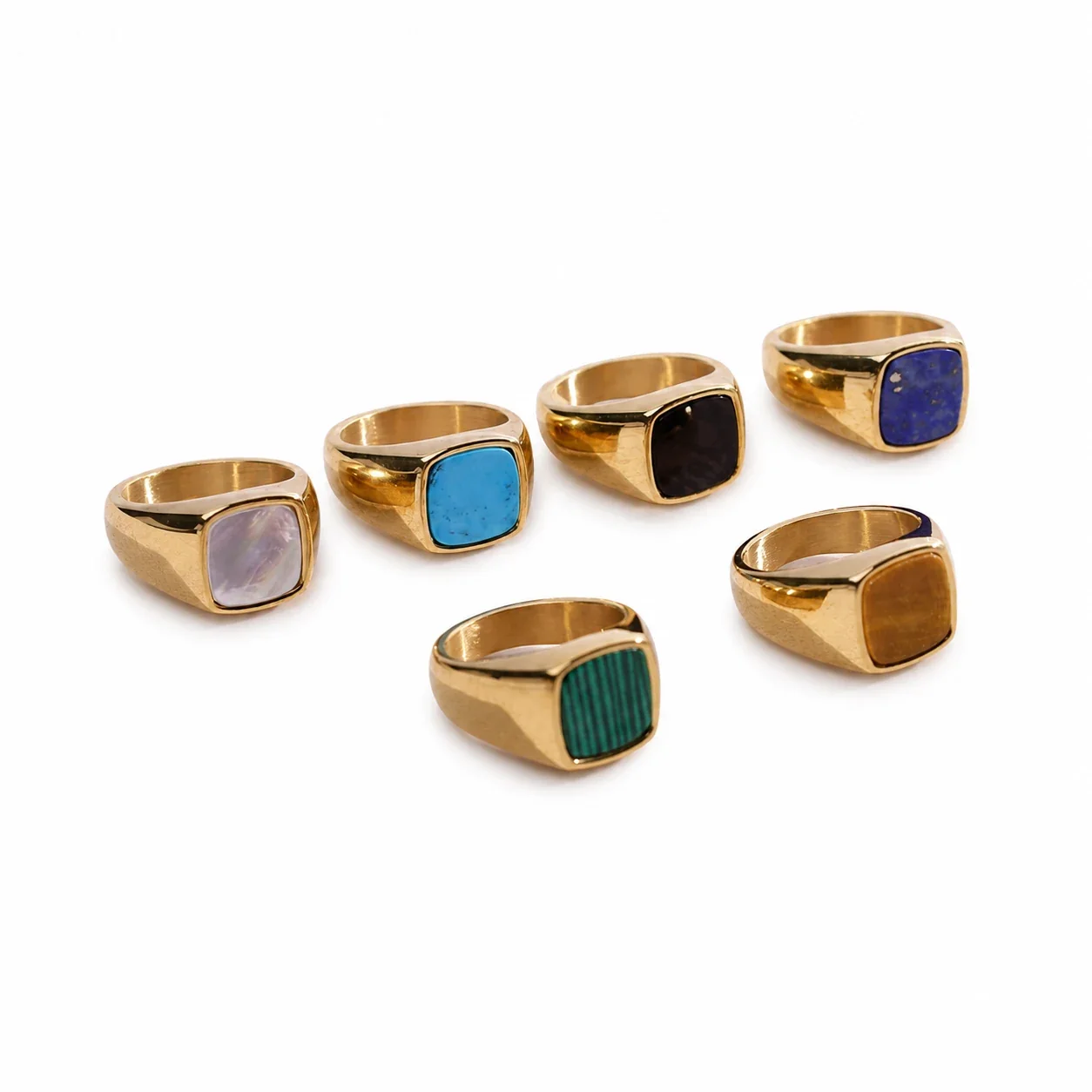 Bold 316 Stainless Steel Cushion-Stone Signet Ring