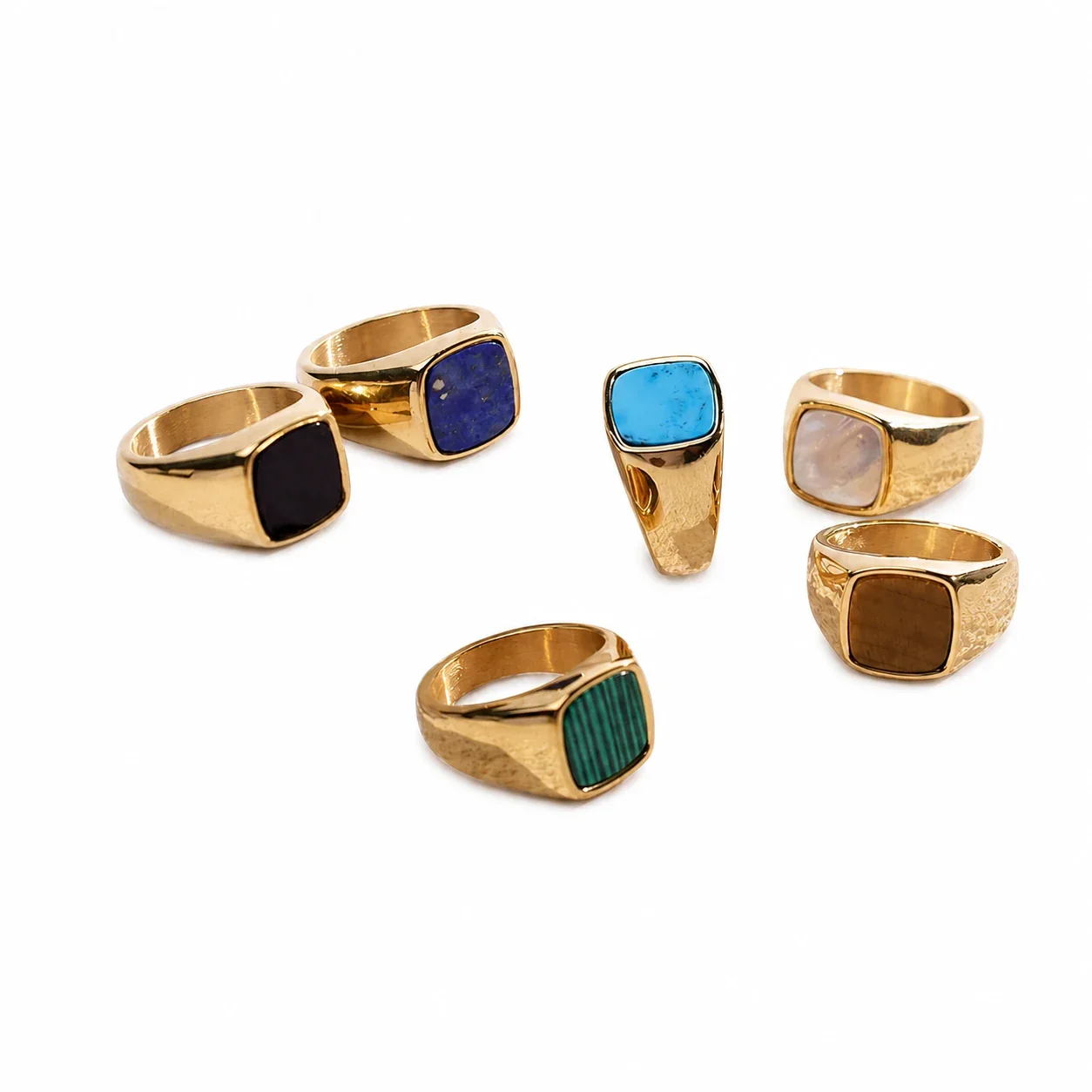 Bold 316 Stainless Steel Cushion-Stone Signet Ring