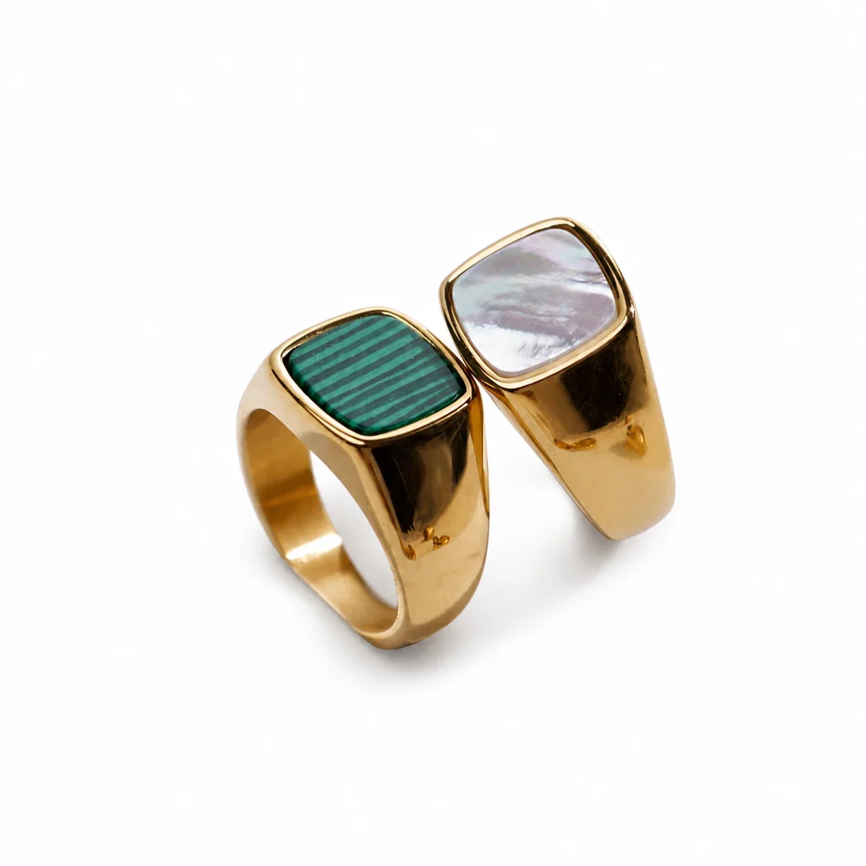 Bold 316 Stainless Steel Cushion-Stone Signet Ring