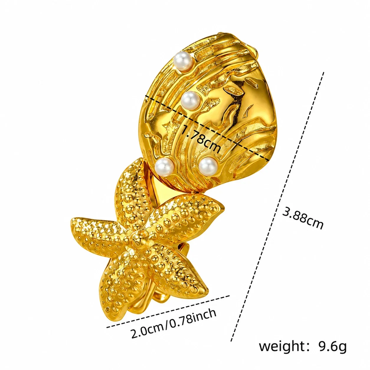 Foto del producto: Hair Clips with Butterfly, Shell and Pearl 18K Gold-Plated Steel
