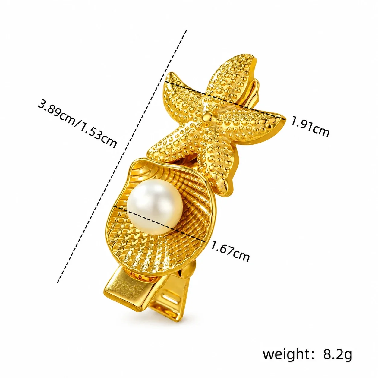 Foto del producto: Hair Clips with Butterfly, Shell and Pearl 18K Gold-Plated Steel