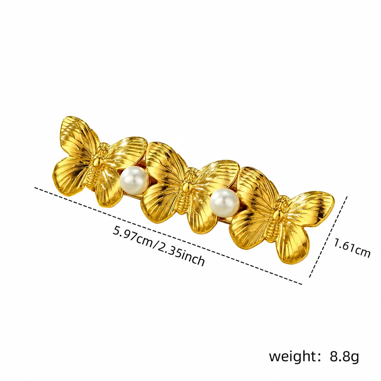 Foto del producto: Hair Clips with Butterfly, Shell and Pearl 18K Gold-Plated Steel