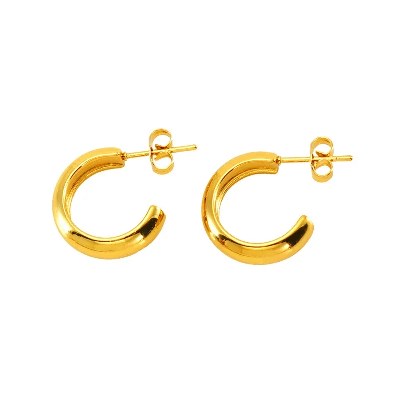 Gleaming 18K Gold-Plated Star Hoop Paperclip Earrings