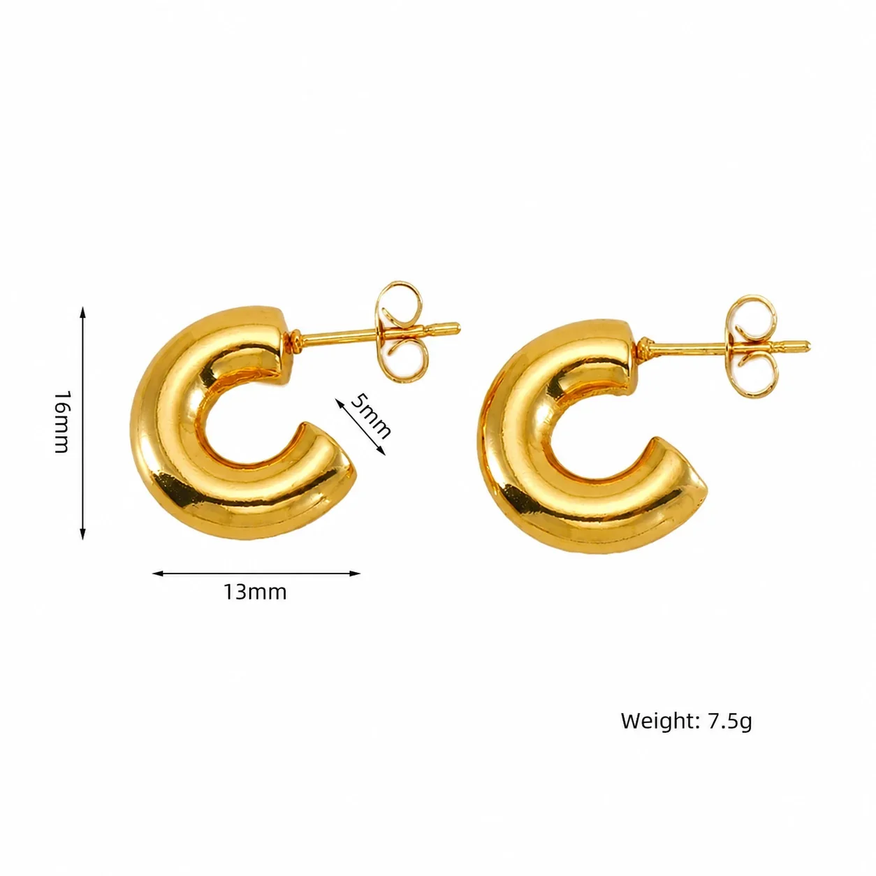Gleaming 18K Gold-Plated Star Hoop Paperclip Earrings - Gold Star Drop
