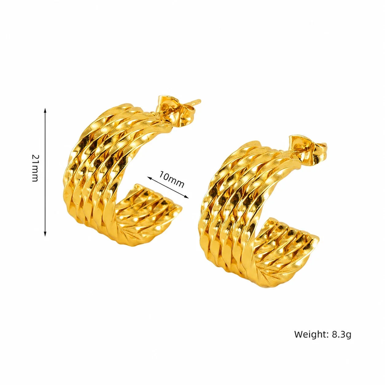Gleaming 18K Gold-Plated Star Hoop Paperclip Earrings - Gold Paperclip Drop