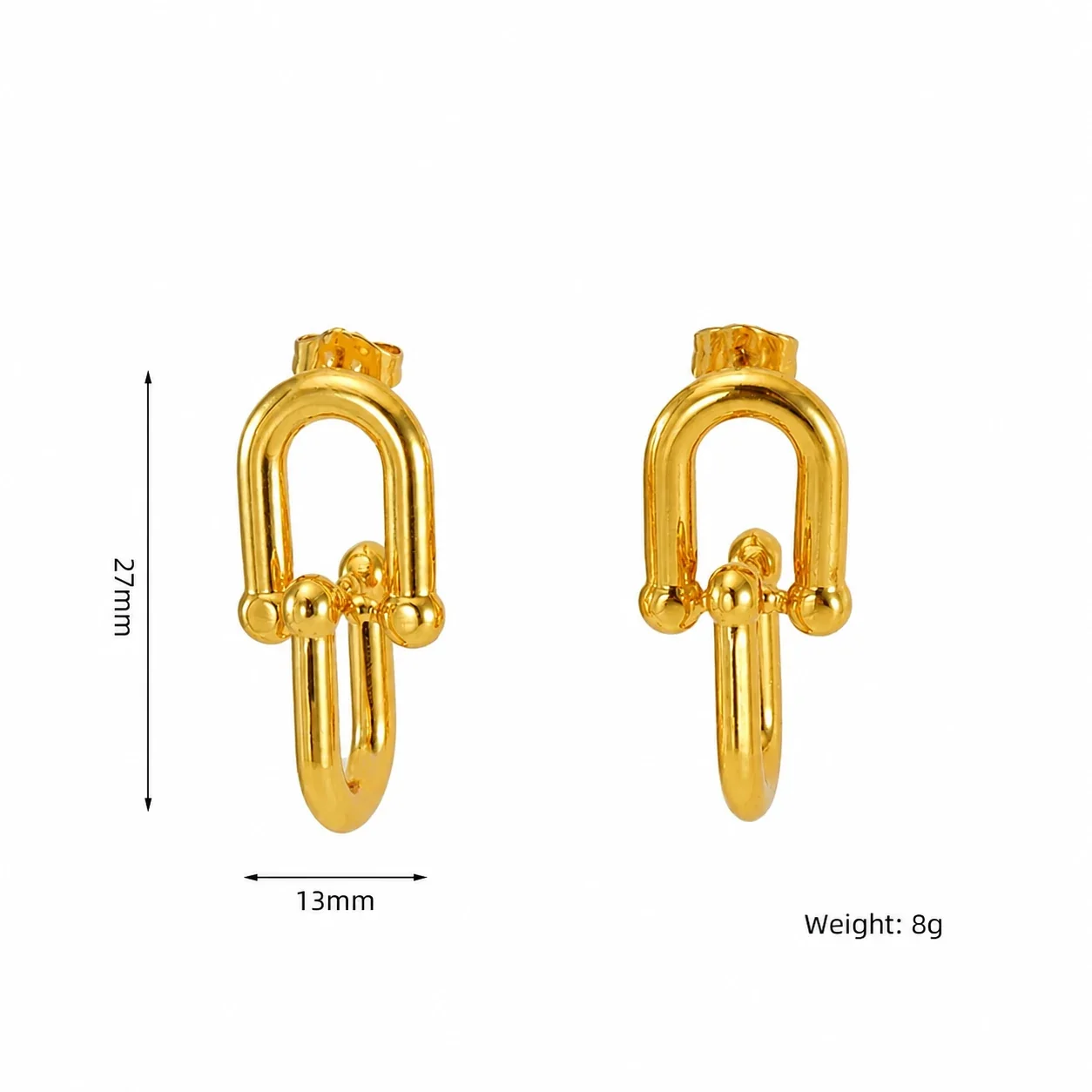 Gleaming 18K Gold-Plated Star Hoop Paperclip Earrings - Gold Mini Hoop
