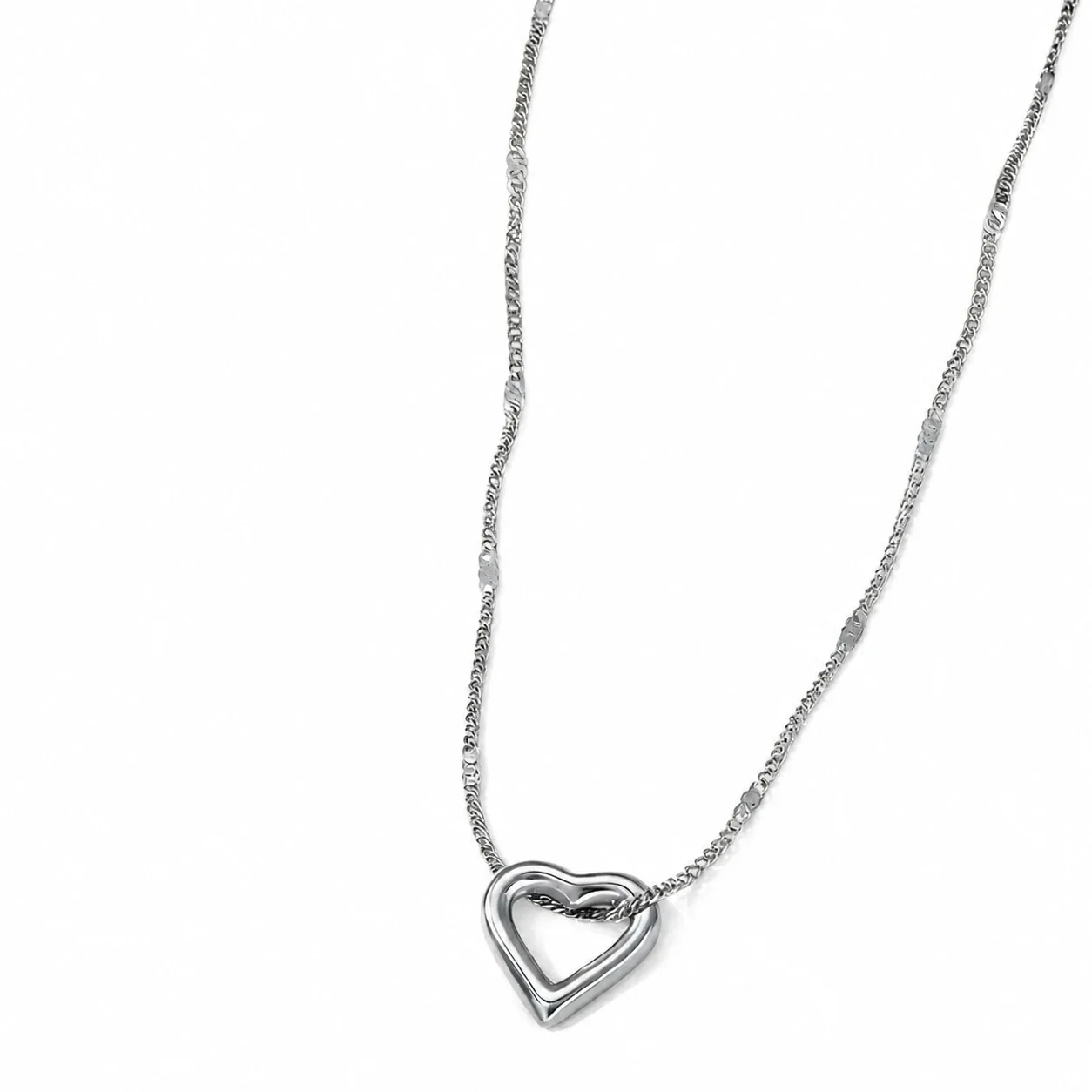 Produktfoto: Schmuckset mit hohlen Herz-Ohrsteckern 18K Gold PVD 316 Edelstahl