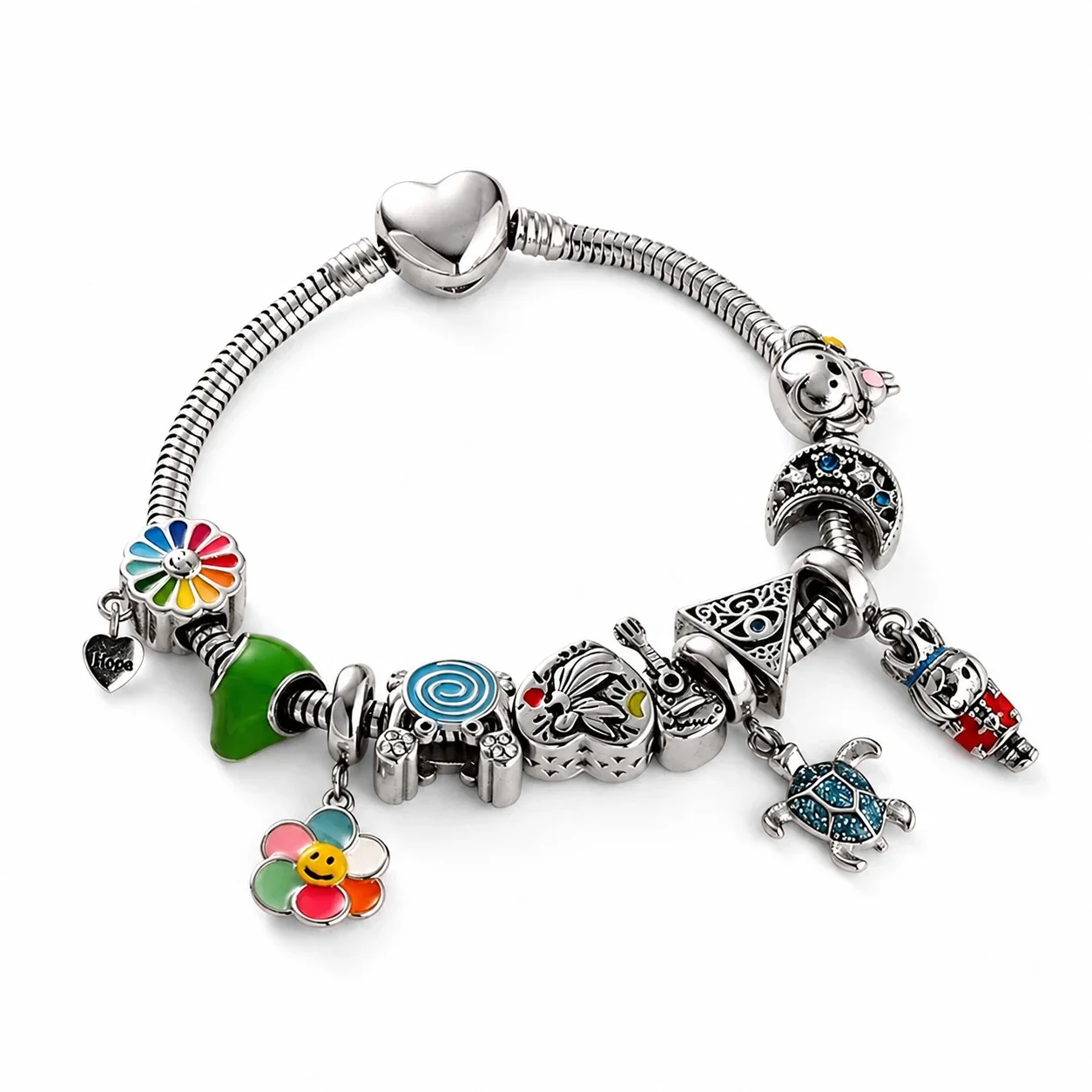Polished 316 Stainless Steel Enamel Charm Pendant