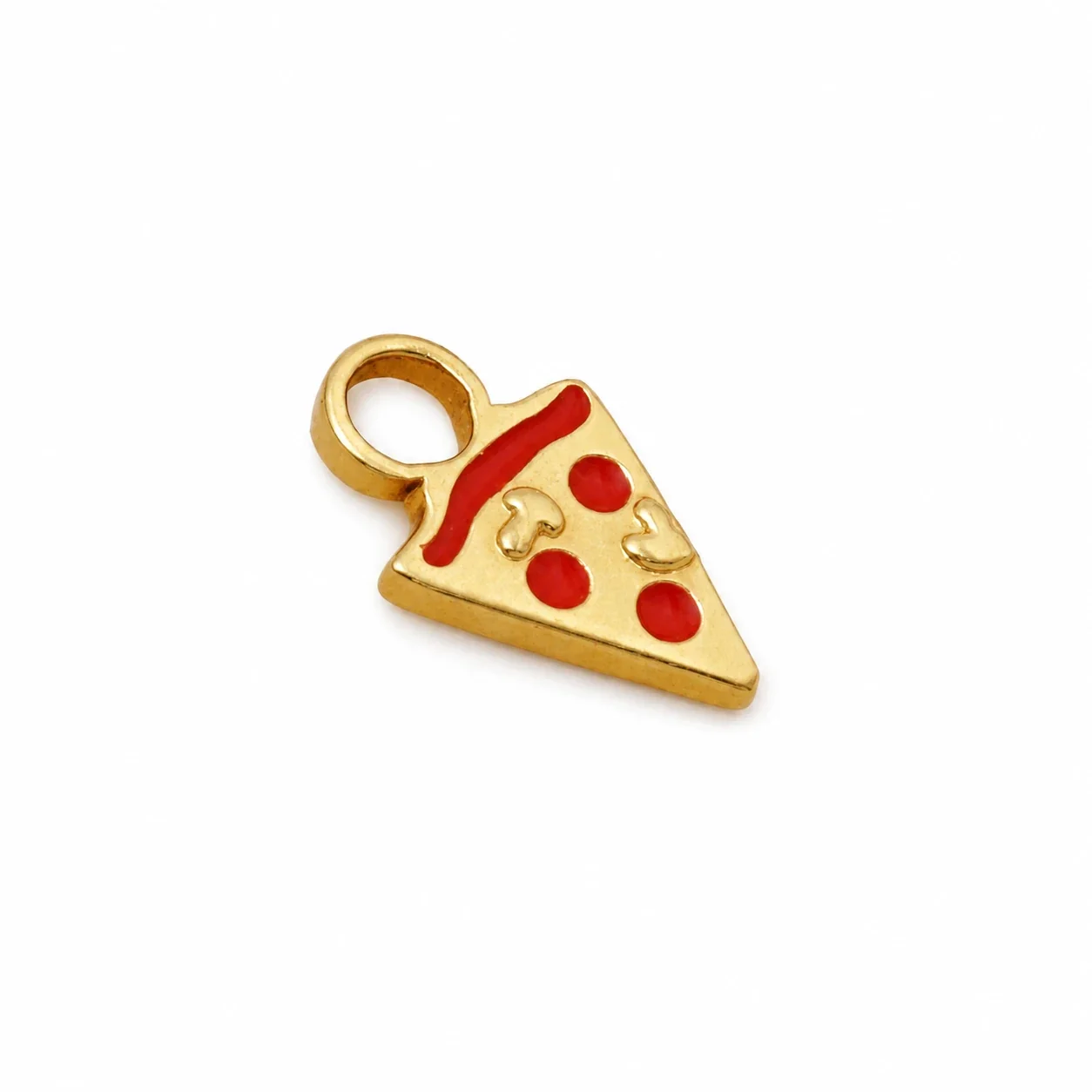 Pizza Slice 18K Gold-Plated 316 Steel Enamel Pendant