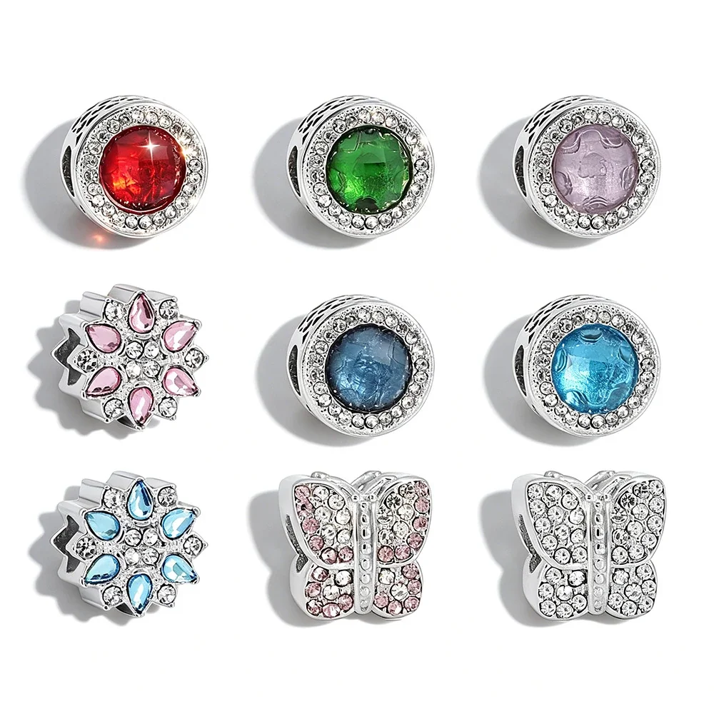 Sparkling Stainless Steel Crystal Charm Bracelet