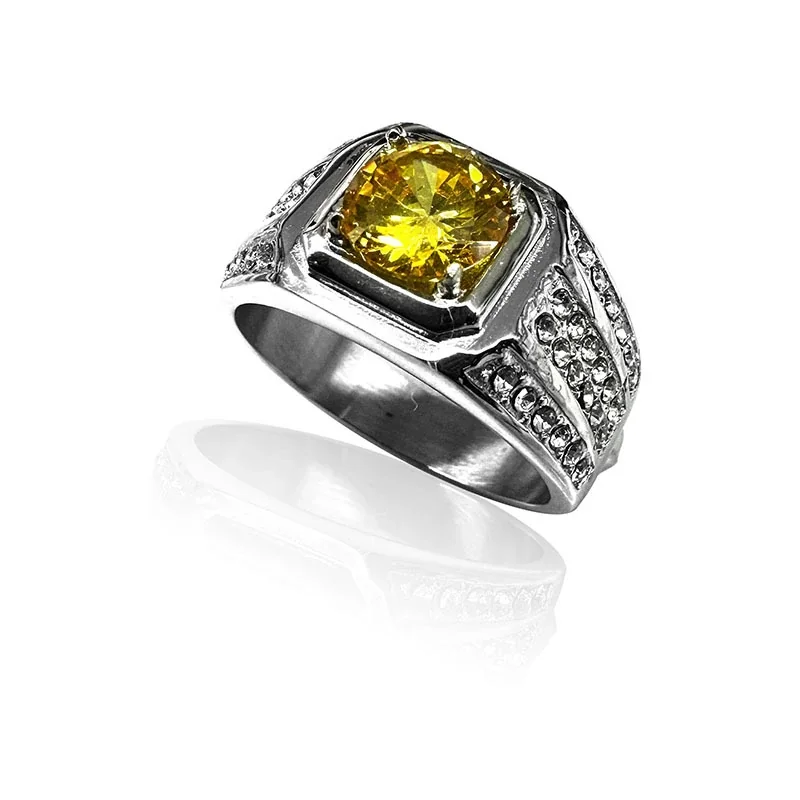 Bold 316 Stainless Steel Cushion-Cut Signet Ring