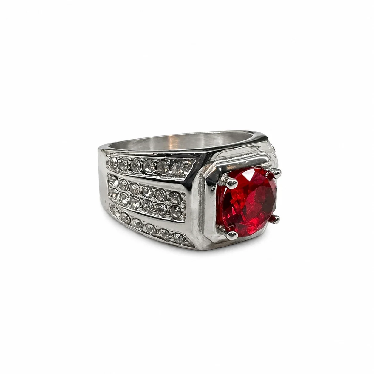 Bold 316 Stainless Steel Cushion-Cut Signet Ring