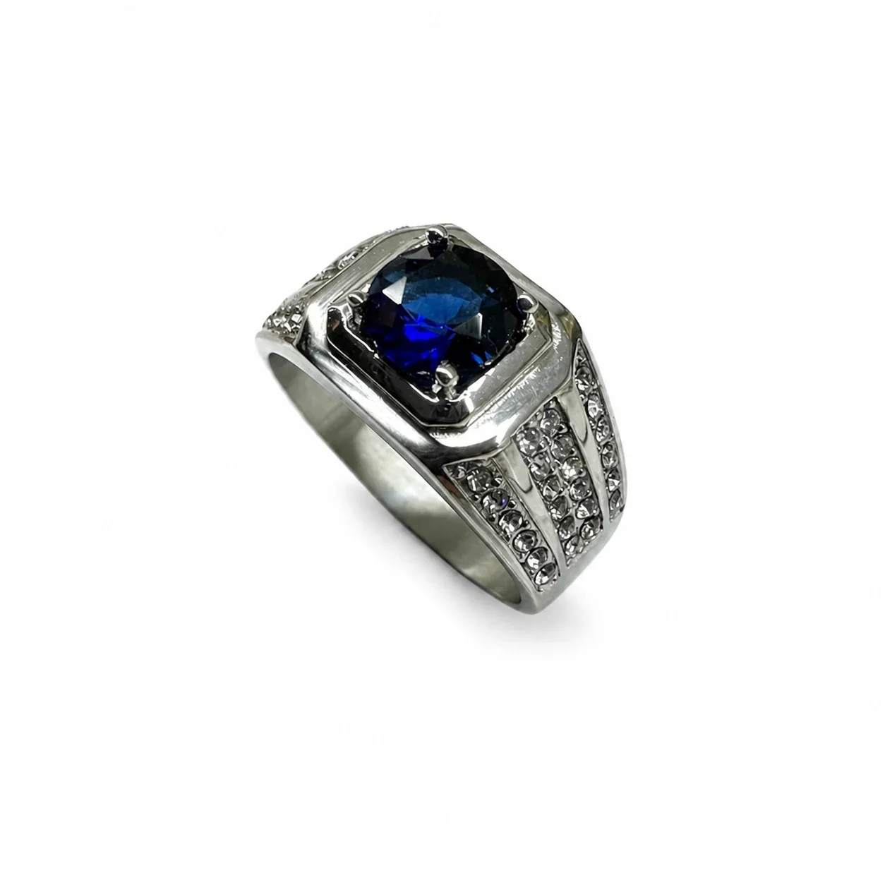 Bold 316 Stainless Steel Cushion-Cut Signet Ring