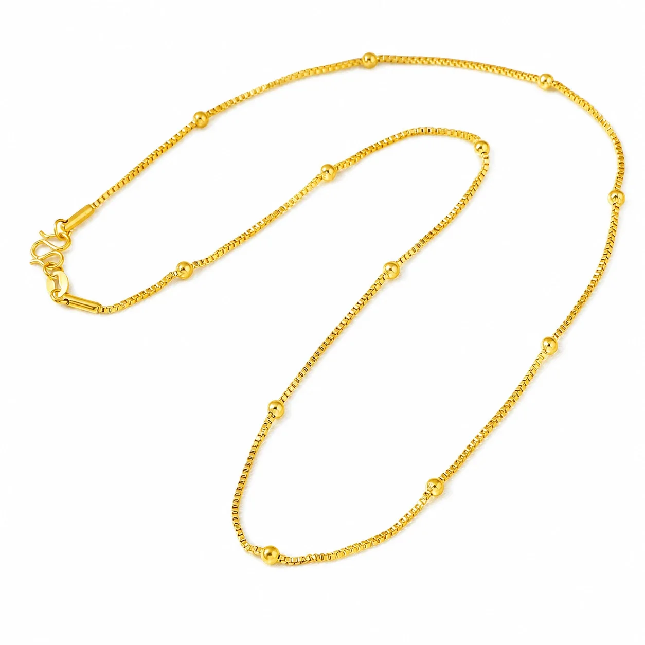 Refined Gold-Plated Snake Chain M-Clasp Necklace