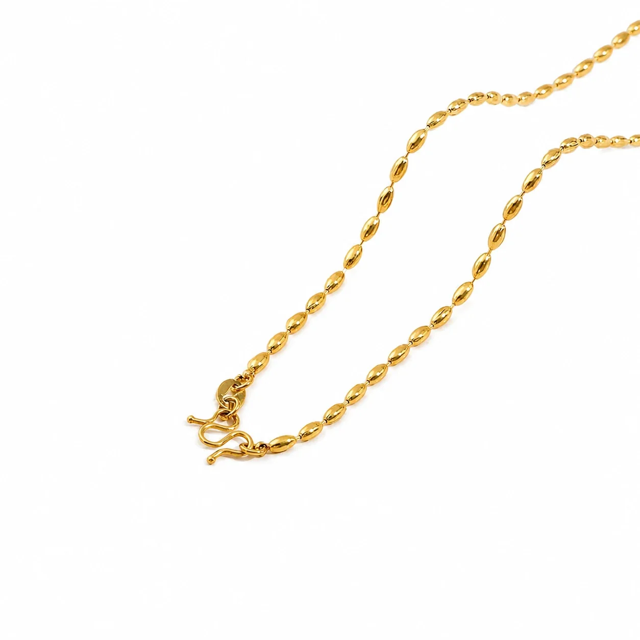 Refined Gold-Plated Snake Chain M-Clasp Necklace