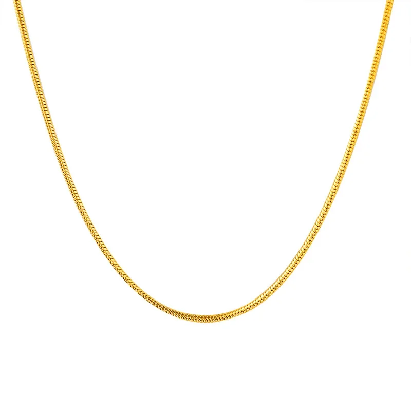 Refined Gold-Plated Snake Chain M-Clasp Necklace