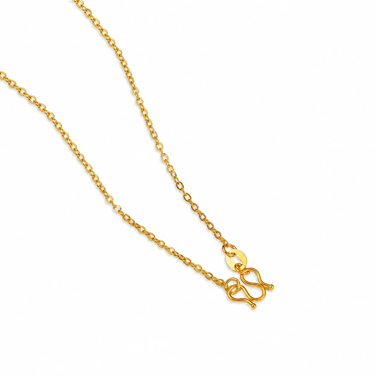 Refined Gold-Plated Snake Chain M-Clasp Necklace - Gold O-Link cm