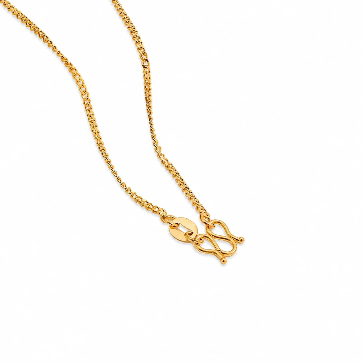 Refined Gold-Plated Snake Chain M-Clasp Necklace - Gold Brushed cm