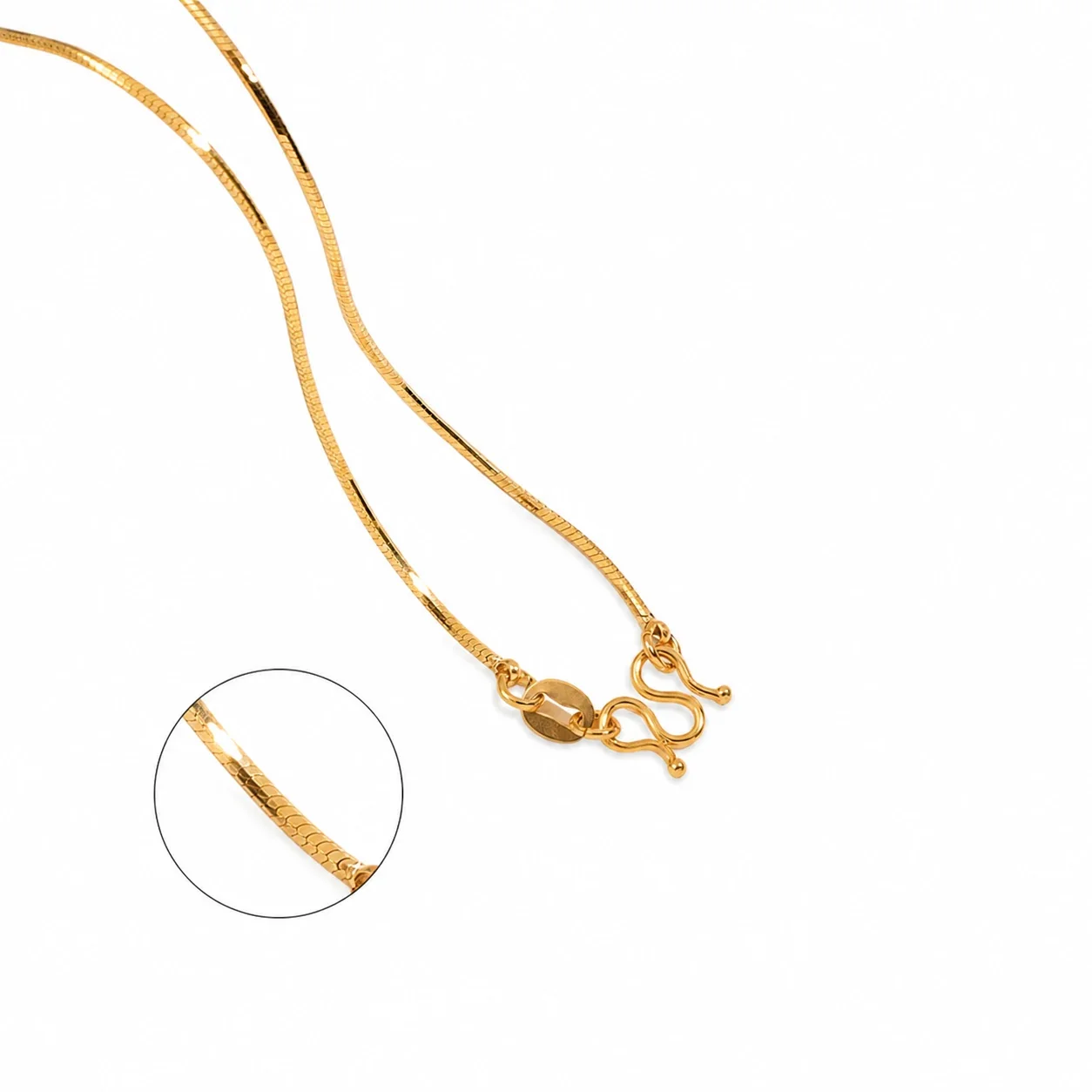 Refined Gold-Plated Snake Chain M-Clasp Necklace - Gold Octagonal Snake cm