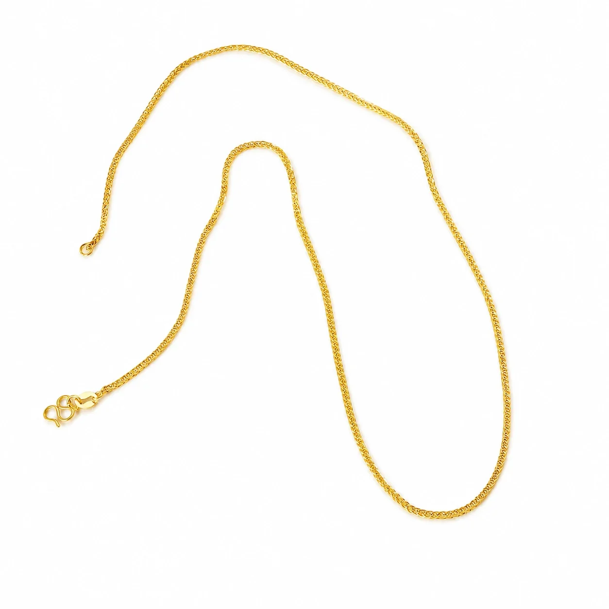 Refined Gold-Plated Snake Chain M-Clasp Necklace - Gold Cable