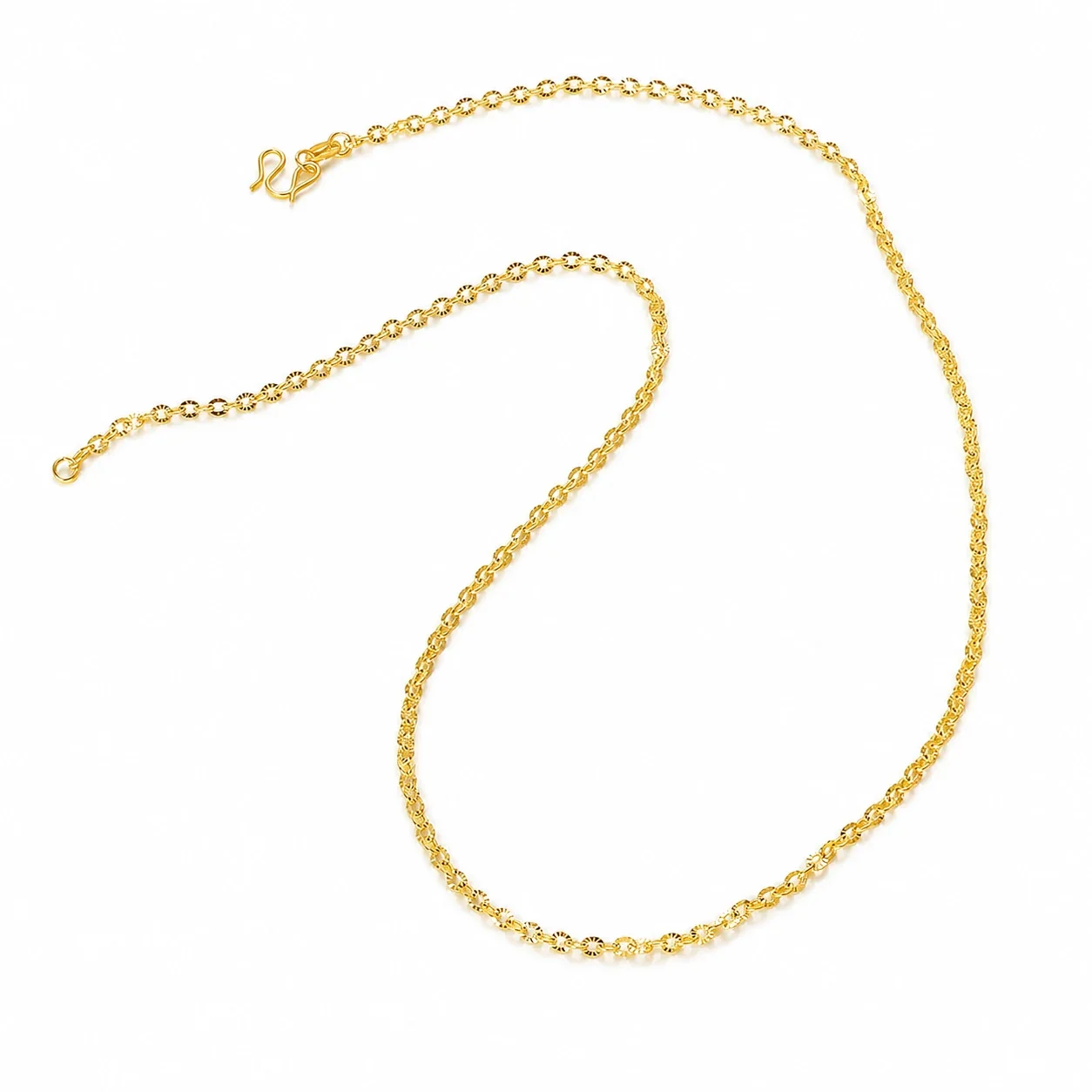 Refined Gold-Plated Snake Chain M-Clasp Necklace - Gold Sunflower Station