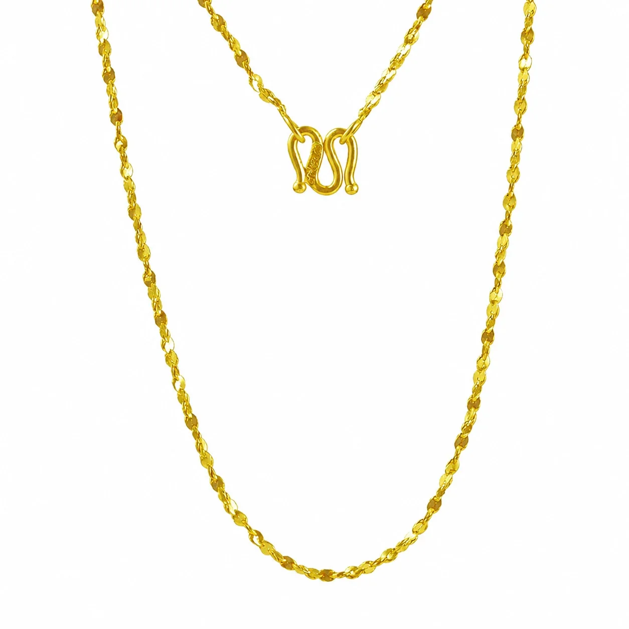 Refined Gold-Plated Snake Chain M-Clasp Necklace - Gold Starry Station cm